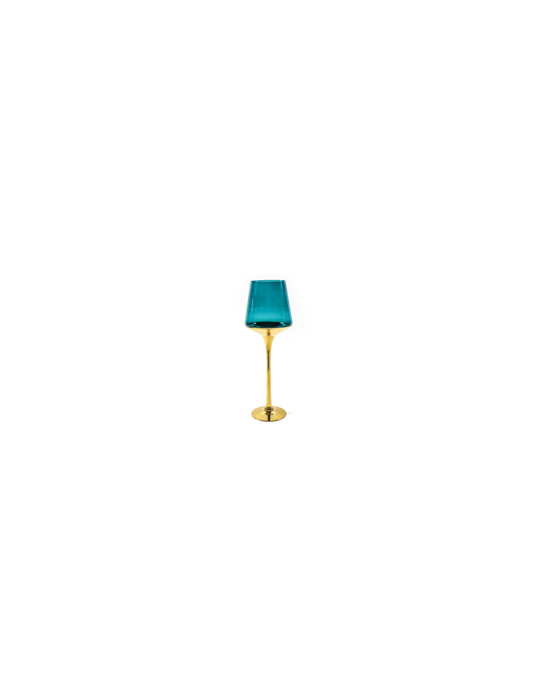 PORTACANDELA 24189 ORO/VERDE VETRO D14H30CM
