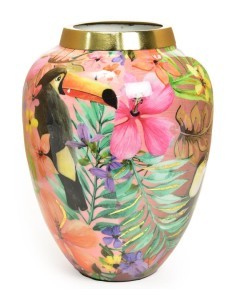 VASO 21260 ENAMEL METALLO 21,5X28CM DECORATO