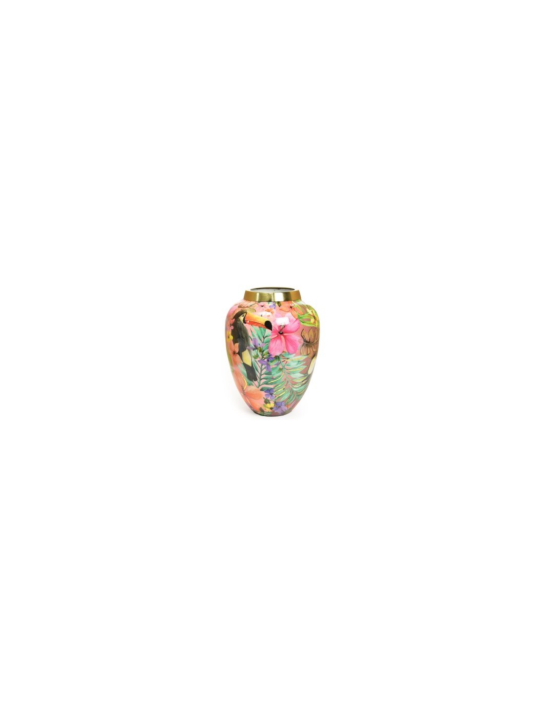 VASO 21260 ENAMEL METALLO 21,5X28CM DECORATO