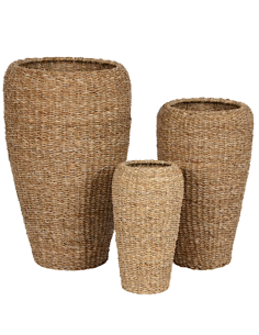 FIORIERA MC210273 1 MIS SEAGRASS/METALLO 21X41CM NATURALE