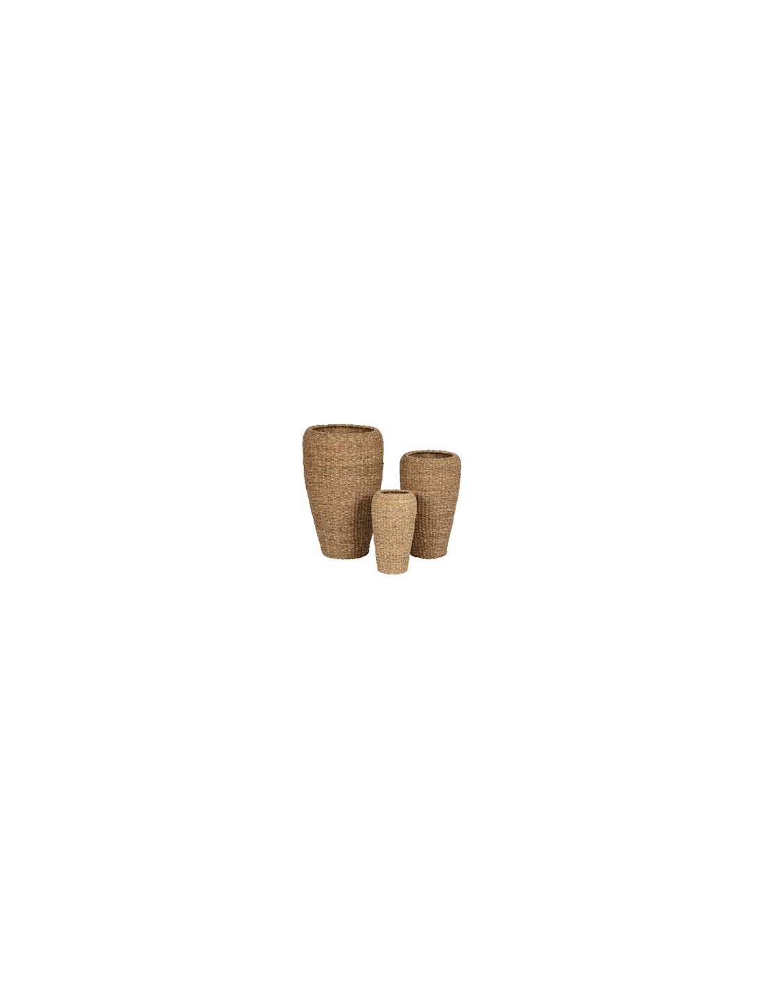 FIORIERA MC210273 1 MIS SEAGRASS/METALLO 21X41CM NATURALE