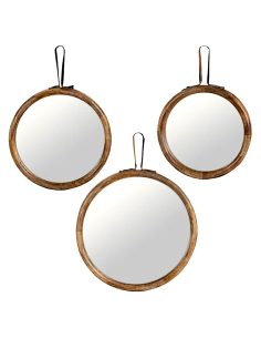 SPECCHIO ES214848 1 MIS VETRO/MANGO NATURALE