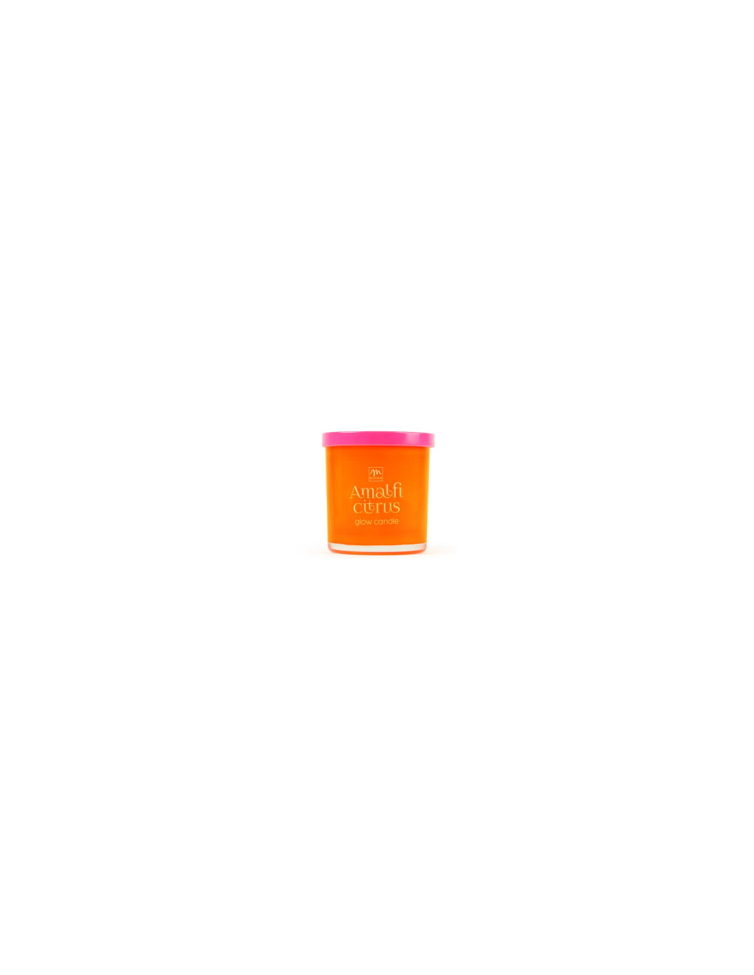 CANDELA FLUO 21850 ARANCIONE 170GR VETRO CON COPERCHIO