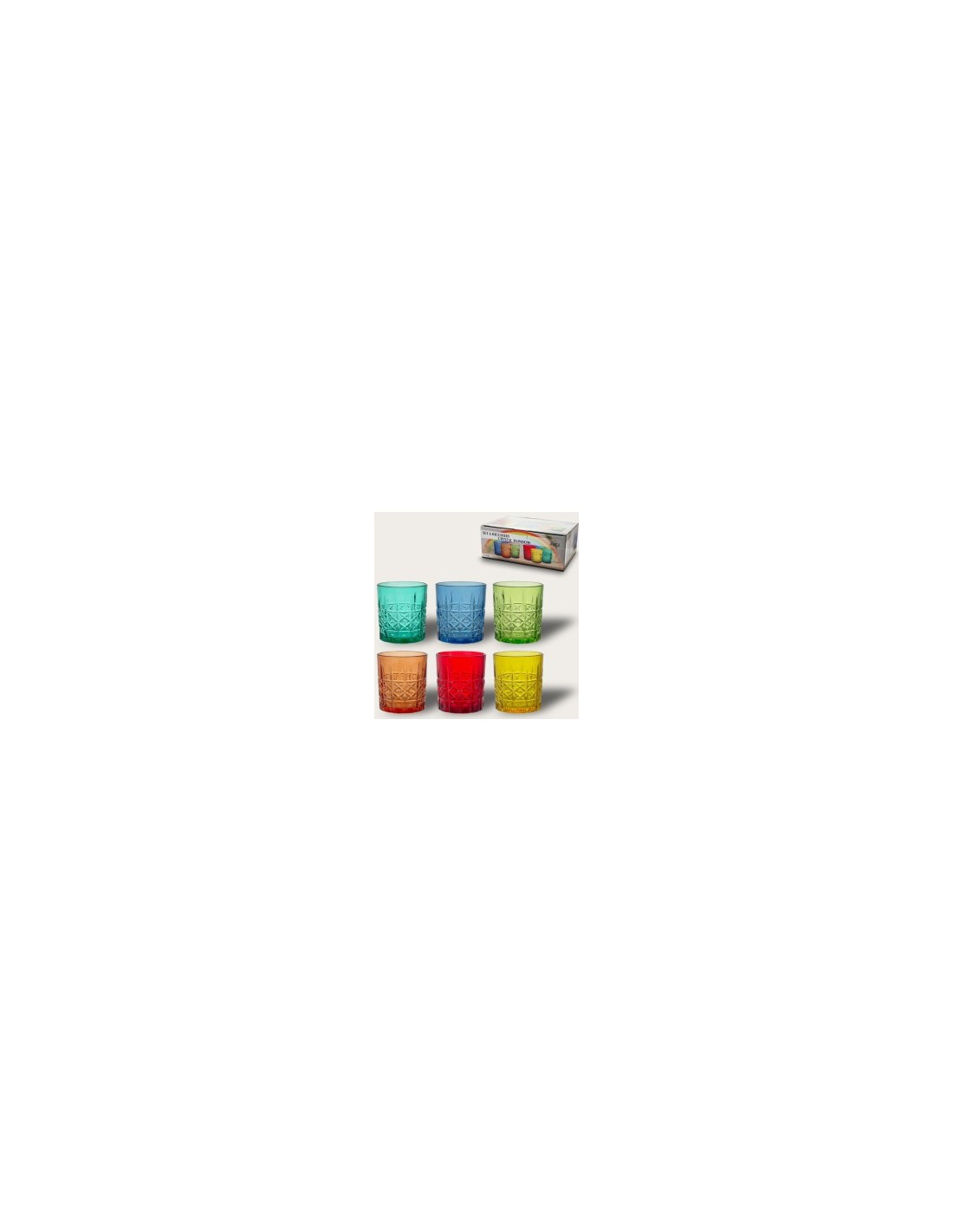 CONF 6 BICCHIERI 58422 CRYSTAL RAINBOW 350ML