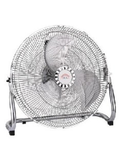 Ventilatore Box Fan, 45 cm, Cromato, 3 Velocità, Inclinazione Regolabile, Griglia in Metallo, 130W, Potente, Silenzioso