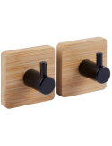 CONF 2 GANCI ADESIVI 209304 BAMBOO/METALLO
