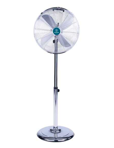 Ventilatore con Piantana, Vintage Cromo, 65W, Ø 65 cm, Design Retrò, Alte Prestazioni