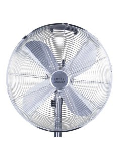 Ventilatore con Piantana, Vintage Cromo, 65W, Ø 65 cm, Design Retrò, Alte Prestazioni