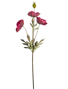 STELO 18140024-12 3 PAPAVERI 70CM FUCSIA CON BOCCIOLO