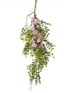 RAMO 271001411 SUCCULENTA CON FIORI ROSA 85CM