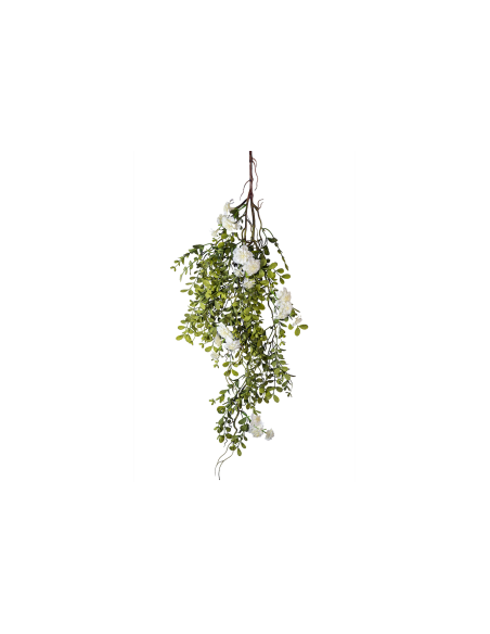 RAMO 271001436 SUCCULENTA CON FIORI BIANCHI 85CM