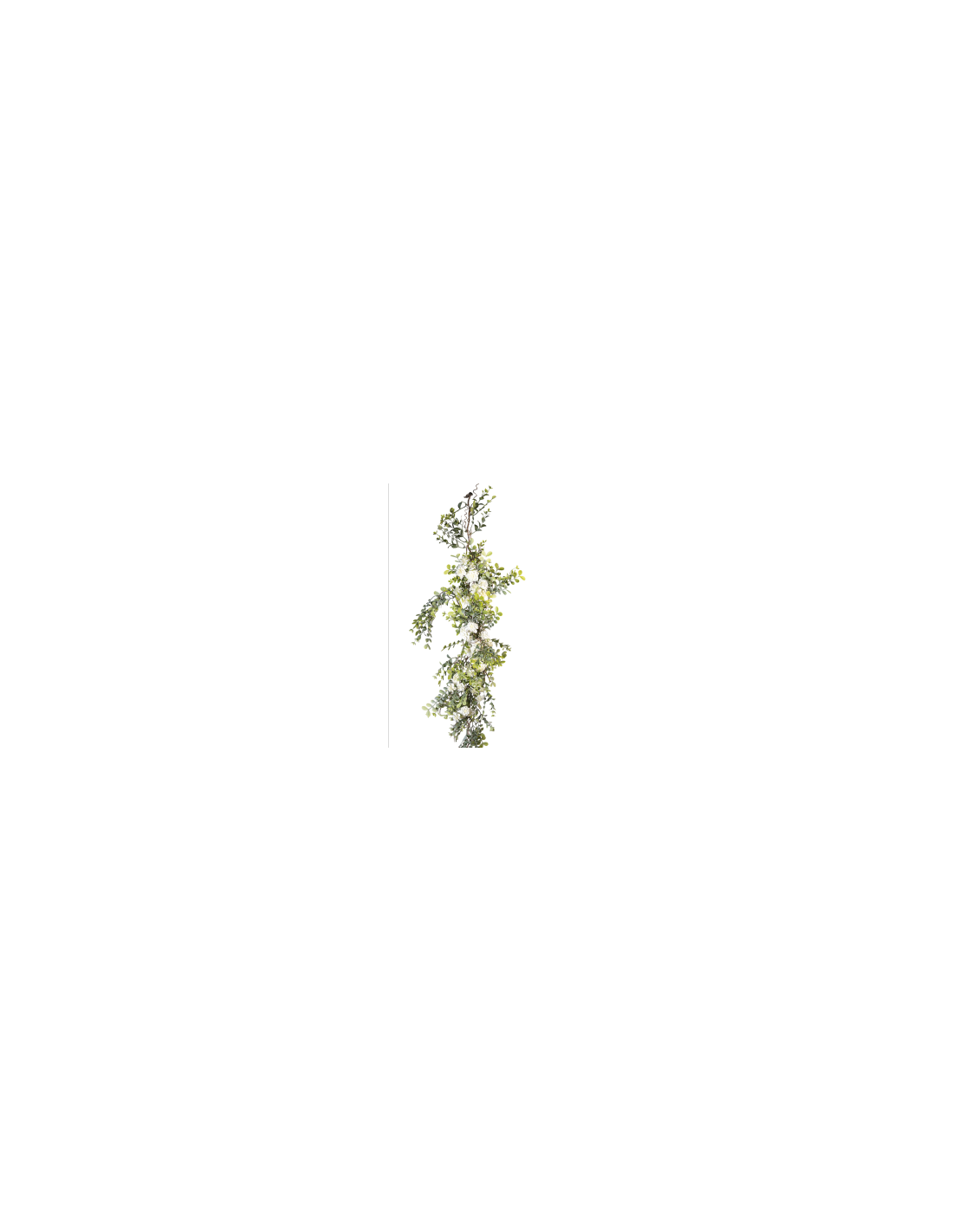 RAMO 271001536 SUCCULENTA CON FIORI BIANCHI 120CM