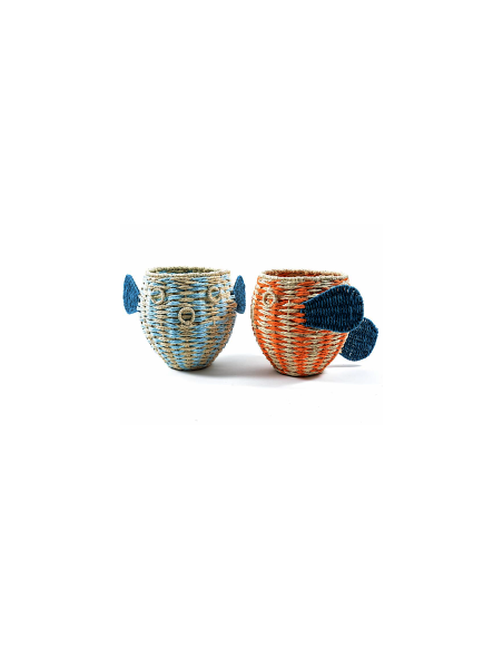 CACHEPOT 36359 PESCE METALLO/CARTA 32X28X24CM ASSORTITO