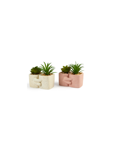 COPPIA PIANTINE 26098 VASO CEMENTO 10X9X9CM ASSORTITO