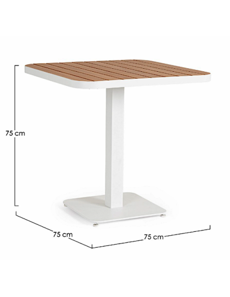 TAVOLO BELMAR BIANCO 75X75CM