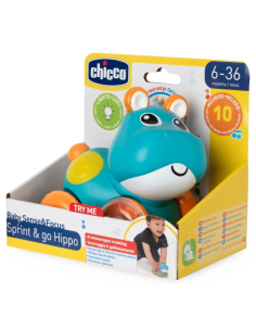 Chicco Hippo Sprint & Go – Ippopotamo Interattivo a Carica per Bambini 6+ Mesi
