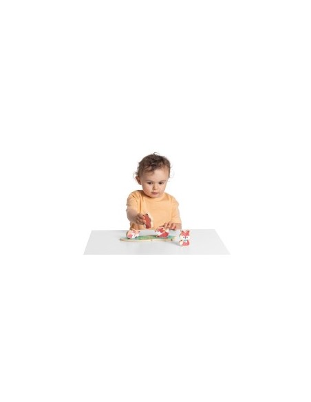 Chicco Set 2 Orsetti-Mamma – Personaggi in Legno Montessori con Puzzle