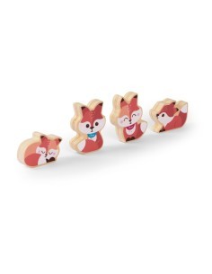 Chicco Set 2 Orsetti-Mamma – Personaggi in Legno Montessori con Puzzle