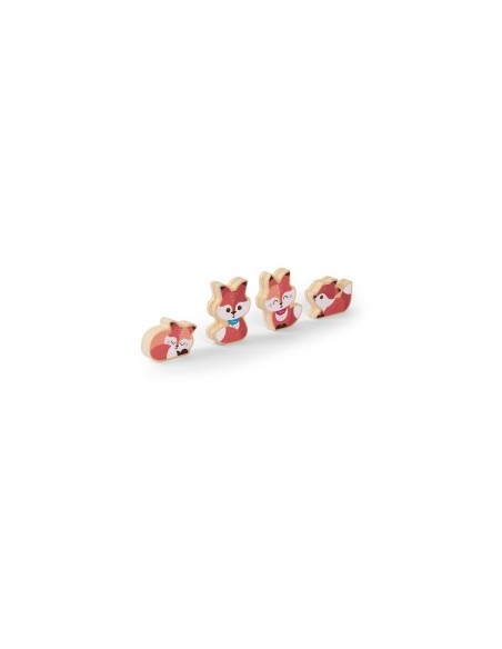 Chicco Set 2 Orsetti-Mamma – Personaggi in Legno Montessori con Puzzle