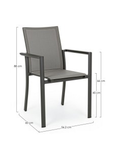 SEDIA 0662739 KONNOR ANTRACITE CON BRACCIOLI su TreG Ingrosso