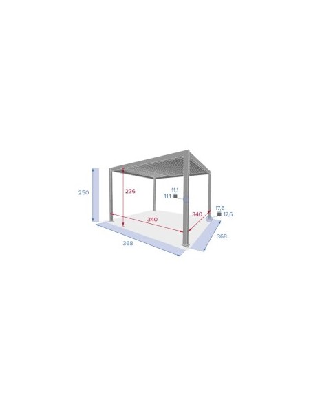 GAZEBO PERGOLA 171411 EVORA 3,6X3,6 GRAFITE su TreG Ingrosso