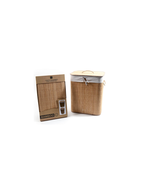 PORTABIANCHERIA 27609 BAMBOO 40X30X50CM CON SACCA IN TESSUTO