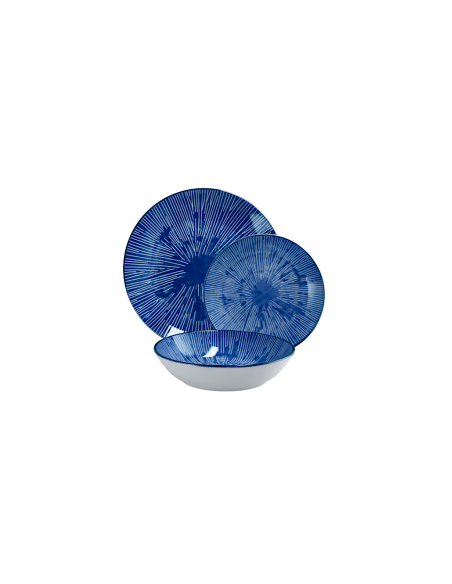 SERVIZIO TAVOLA 18PZ CERAMICA BLU