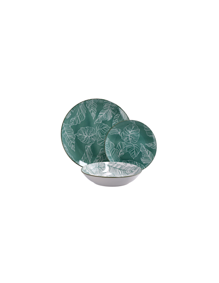 SERVIZIO TAVOLA 18PZ CERAMICA VERDE SALVIA