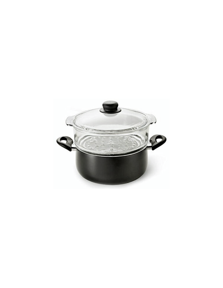 FUOCO IDEE CASSERUOLA 24CM CON VAPORIERA VETRO