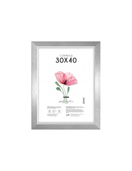 CORNICE QUADRA 30X40 ARGENTO