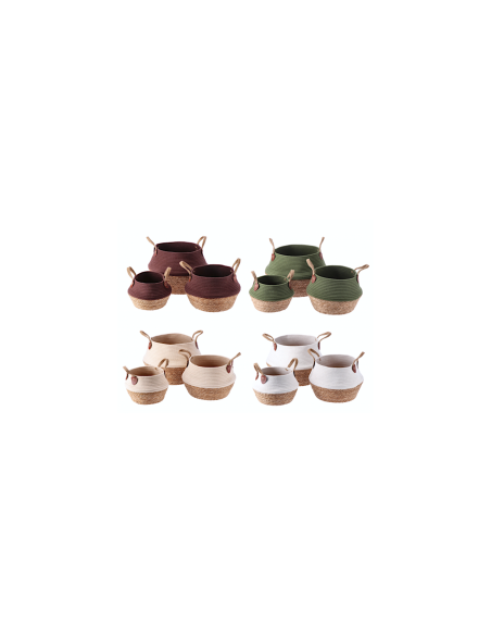 CESTINO 103839 2 MIS ALGA/COTONE 33X23CM ASSORTITO