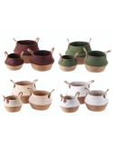 CESTINO 103839 3 MIS ALGA/COTONE 40X28CM ASSORTITO
