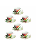 MADISON TROPICALIA SET 6 TAZZE CAFFE CON PIATTINO
