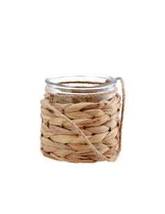 PORTACANDELA 116374 VETRO/JUTA 11X10CM NATURALE