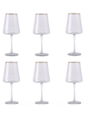 CONF 6 CALICI PC218874 CRISTALLO 400ML BORDO ORO