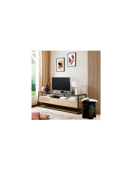 Pannello decorativo da parete Colva, legno chiaro rovere, 240x60 cm, moderno, design verticale, marca Atmosphera