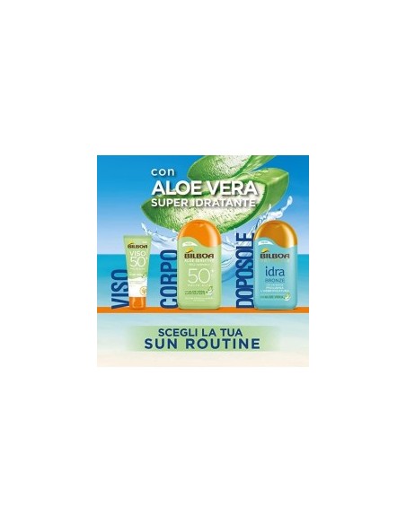 Bilboa Aloe Sensitive SPF 30, Latte Solare Alta per Pelli Sensibili, Formula con Aloe Vera, 200 ml