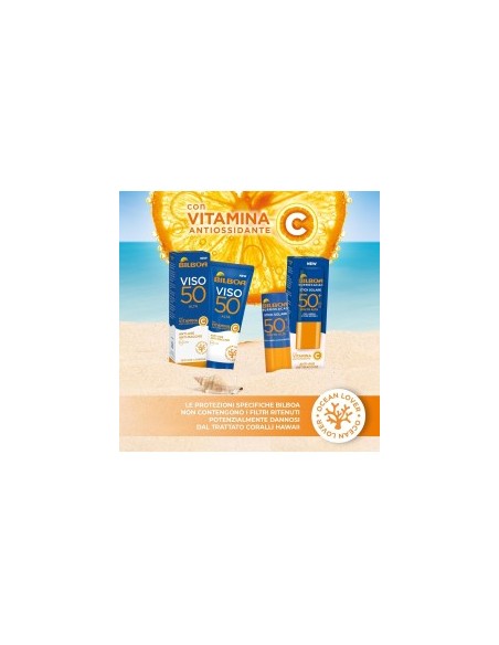 Bilboa Stick Solare SPF 50+ con Vitamina C, ideale per le zone sensibili come labbra, tatuaggi, nei e cicatrici, 12ml