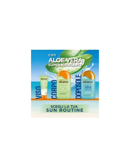 Bilboa, Protezione Solare Viso Aloe Sensitive SPF 50+, Crema Solare Alta per Pelli Sensibili, 50 ml