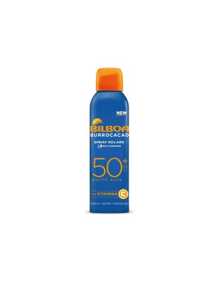 Bilboa - Crema Solare Protettiva Viso e Corpo SPF 50+ con Vitamina C - Idrata, Nutre e Protegge - Spray da 150 ml
