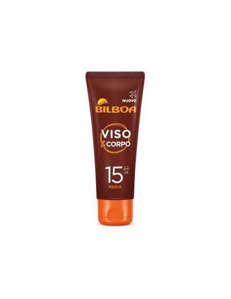 Bilboa, Viso&Corpo, Crema Viso e Corpo con Protezione SPF 15 - Formato da Viaggio da 75 ml