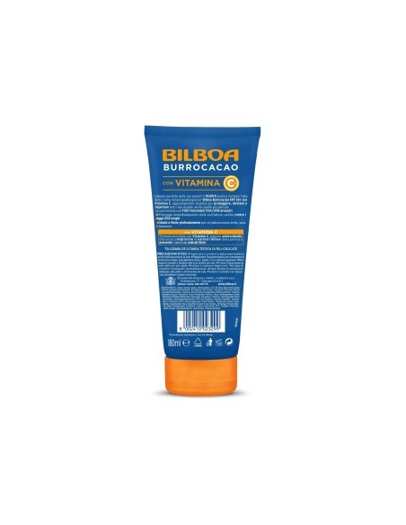 Bilboa - Crema Solare Protettiva Viso e Corpo SPF 50+ con Vitamina C - Idrata, Nutre e Protegge - Tubo da 180 ml