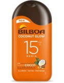 Bilboa, Latte Solare Coconut Glow SPF 15, Crema Solare con Olio di Cocco e Vitamina E, Leggera sulla Pelle, 200 ml
