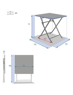 Tavolo da Giardino Pieghevole Hespéride Greensboro Argilla, 2 Posti, Acero Epoxy, Resistente e Pratico per Esterni