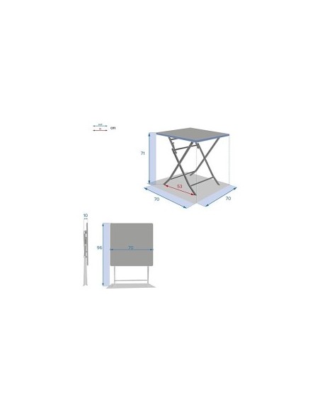 Tavolo da Giardino Pieghevole Hespéride Greensboro Argilla, 2 Posti, Acero Epoxy, Resistente e Pratico per Esterni