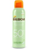 Bilboa, Protezione Solare Corpo Aloe Sensitive BOV SPF50+, Spray Solare Alta, Per Pelli Sensibili, Senza Alcool, 150ml