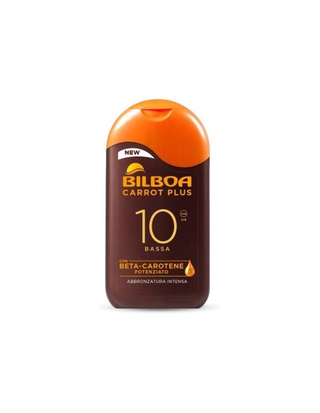 Bilboa, Latte Solare Carrot Plus SPF 10, Formula con Betacarotene per una Abbronzatura Intensa e Duratura, 200 ml