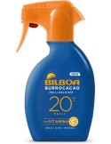 Bilboa Burrocacao Spray Solare Trigger SPF 20, Protezione Solare Media per Pelli Sensibili, Formula con Vitamina C, 250 ml