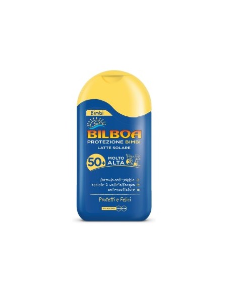 Bilboa, Bimbi Latte Solare Bambini con Protezione SPF 50+ - Latte Solare Senza Alcool, Anti Scottature, 200 ml