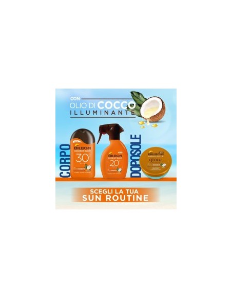 Bilboa, BOV Solare Coconut Glow SPF 15, Crema Solare Spray con Olio di Cocco e Vitamina E, 150 ml